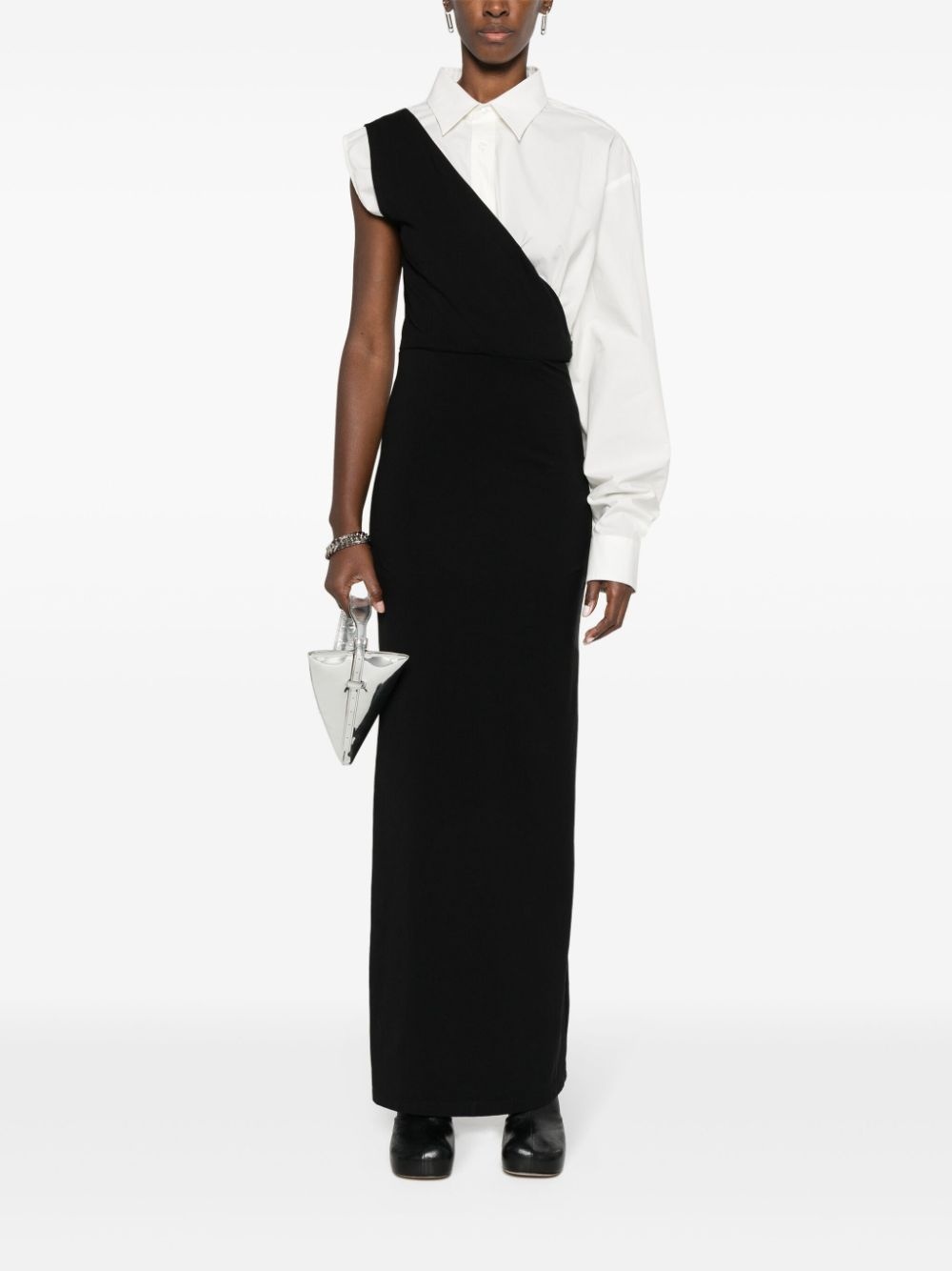 single-sleeve maxi dress - 2
