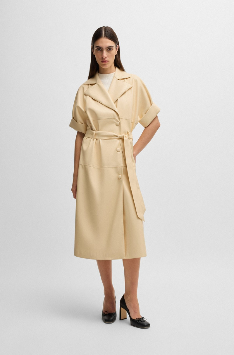 BOSS TRENCH-STYLE RELAXED-FIT DRESS IN FAUX LEATHER outlook