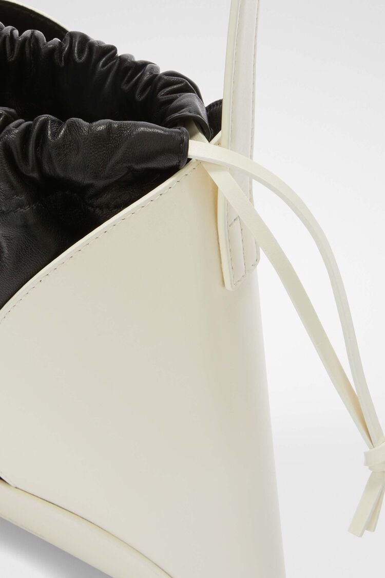 【関税＆送料込み】Jil Sander 'Curve Media' White Leather C CURVE SMALL ショルダーバッグ レザー オフホワイト ブラック