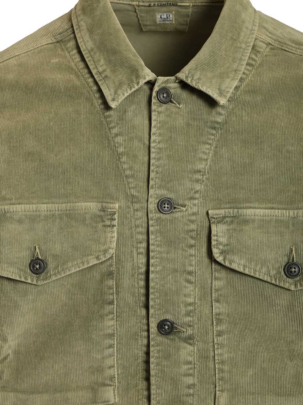 Overshirt In Stretch Velvet Shirts Green - 4