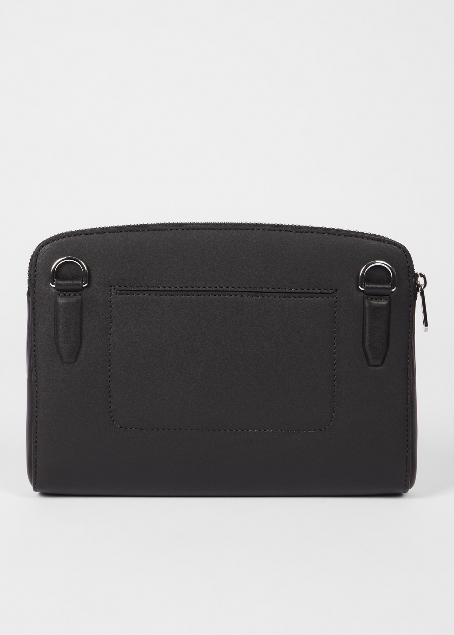 Dark Brown Leather 'Shadow Stripe' Cross-Body Bag - 9