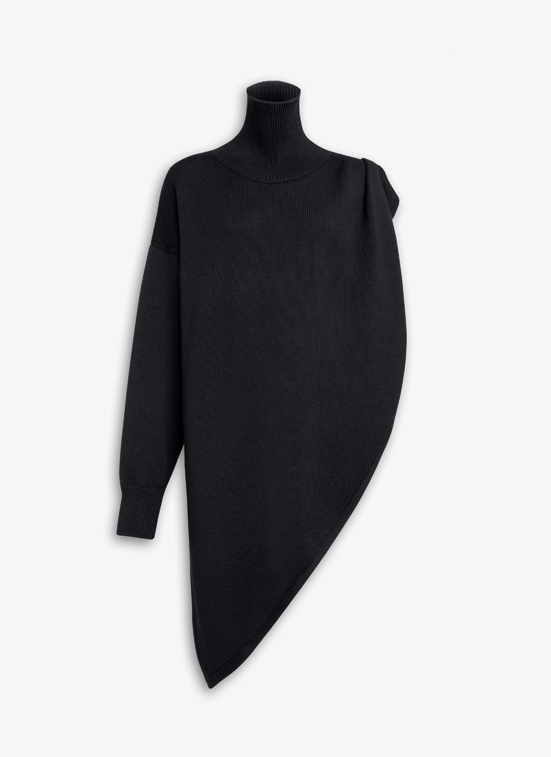 KNITTED ASYMMETRICAL CAPE JUMPER - 1