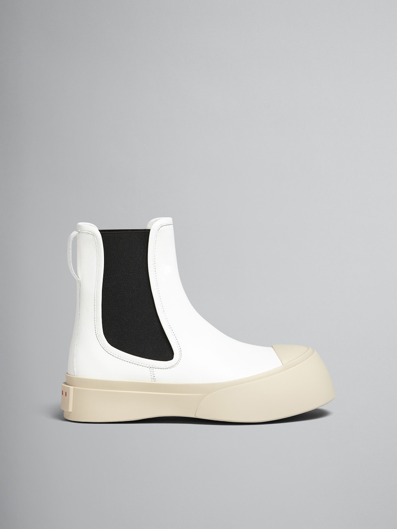 WHITE LEATHER PABLO CHELSEA BOOT - 1