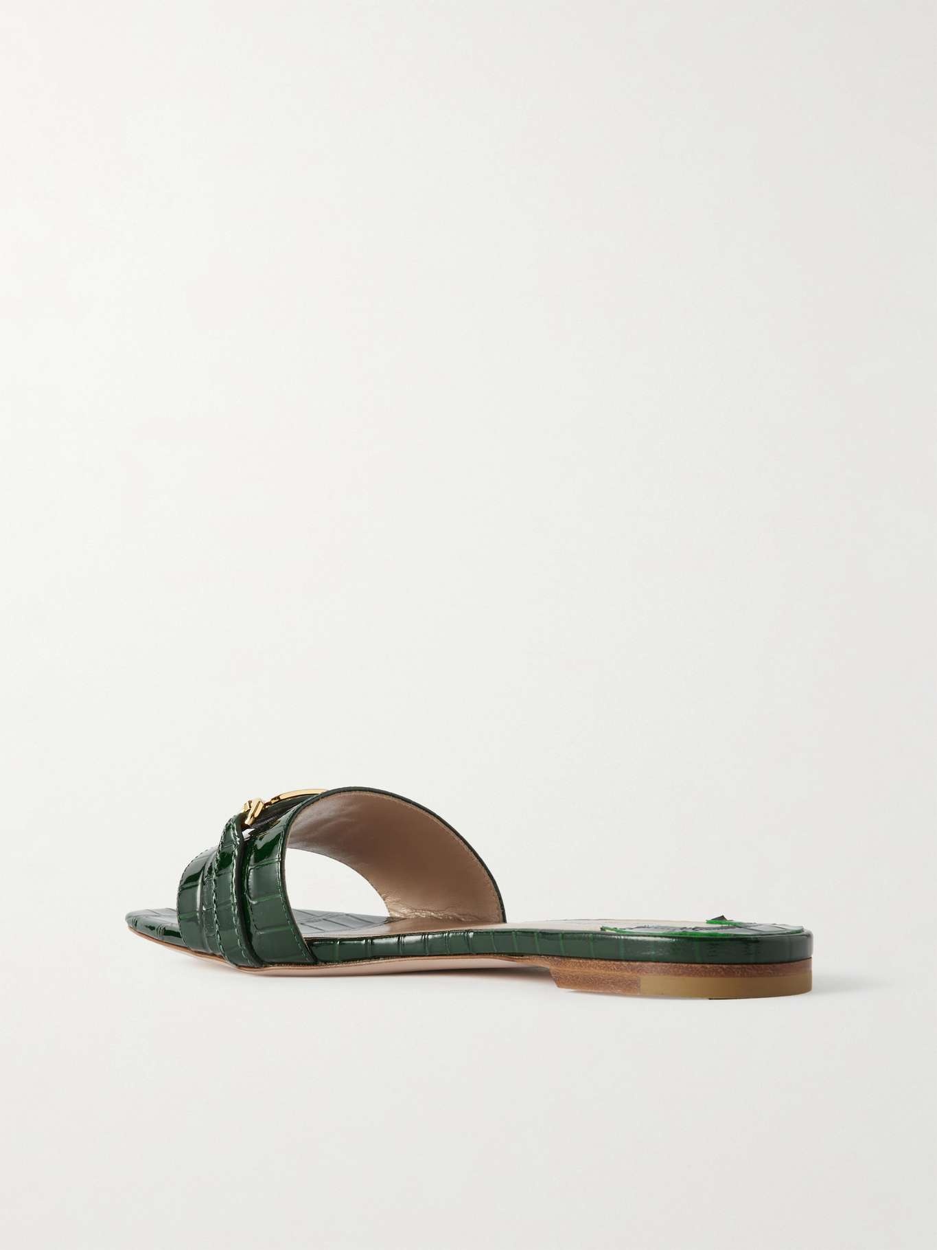 Whitney logo-embellished leather slides - 3
