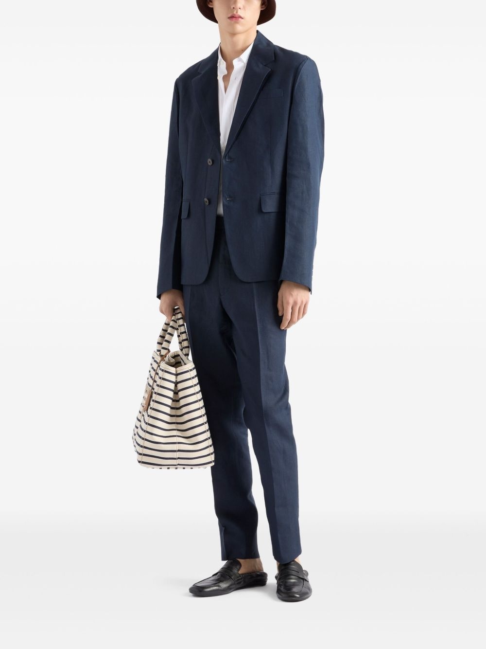 single-breasted linen blazer - 2