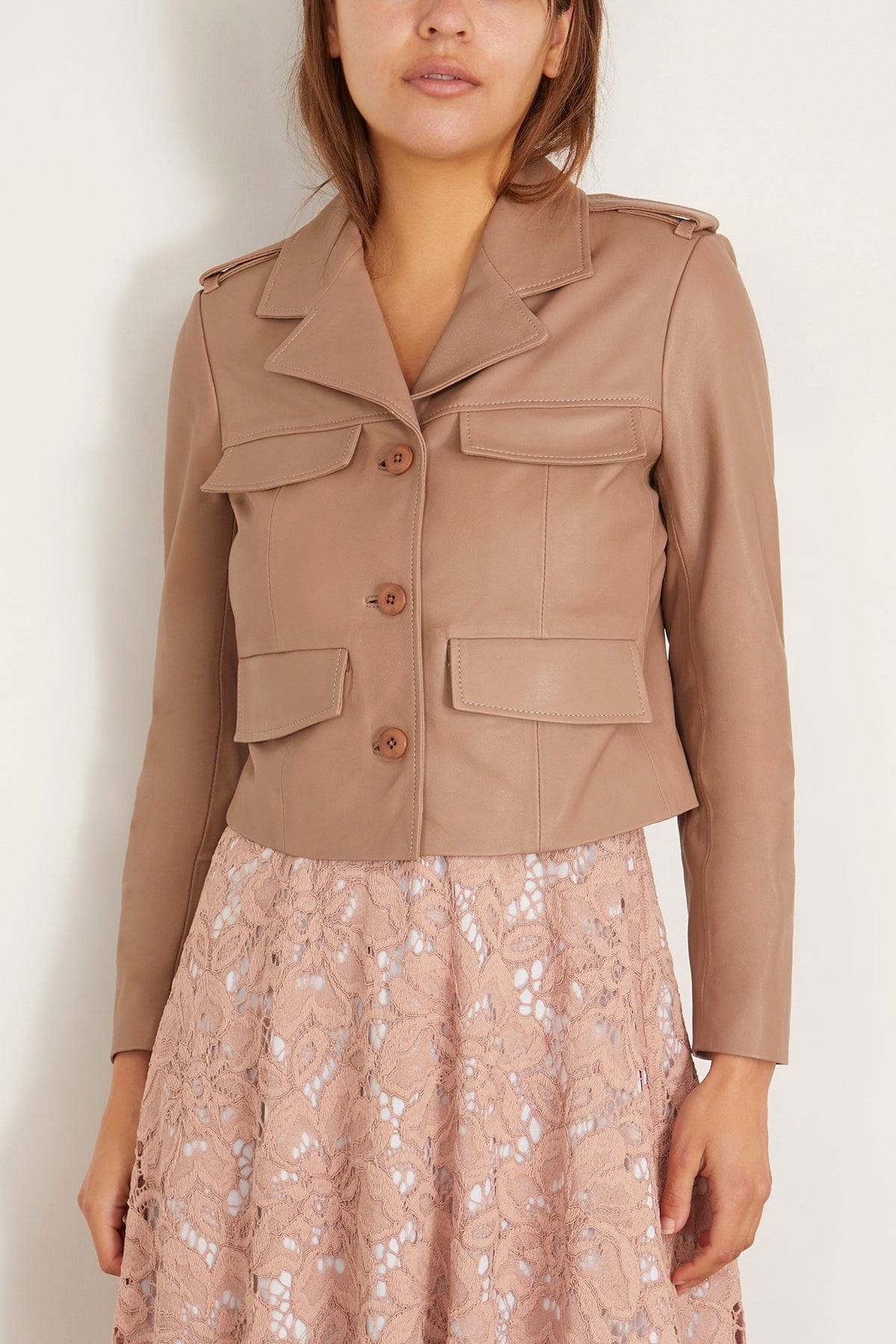 Sleek Statement I Jacket in Tan - 3