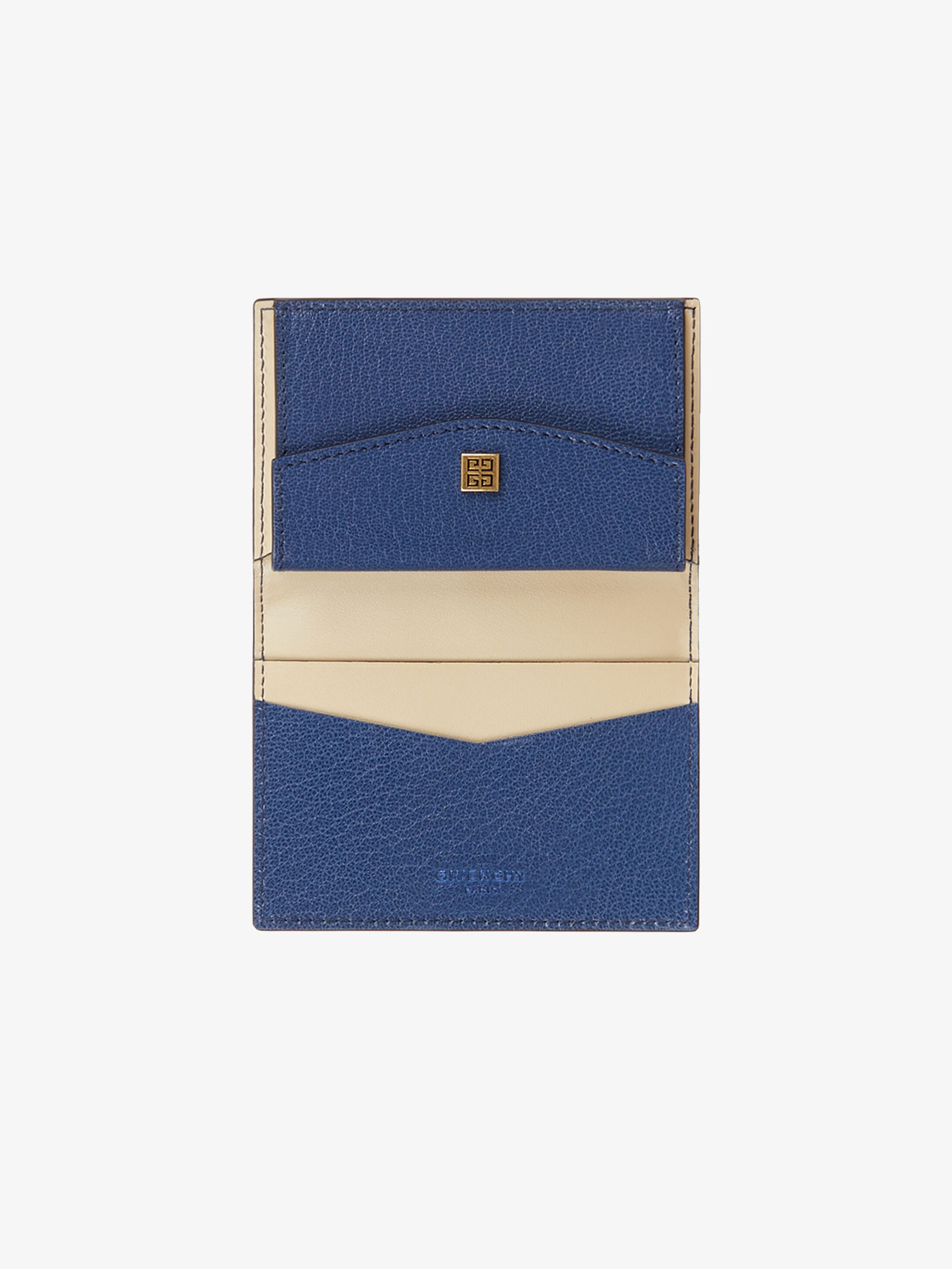 Two tone GV3 card holder in grained leather - 4