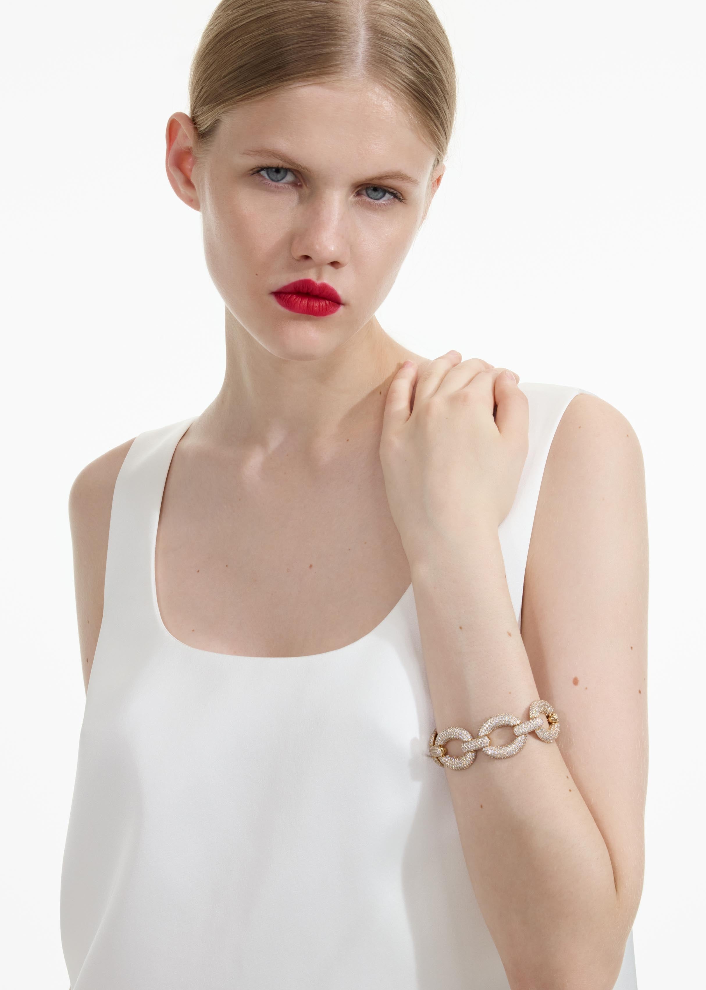 Gold Crystal Link Bracelet - 3