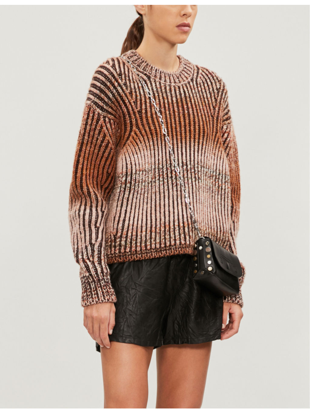 Textured leather shorts - 2
