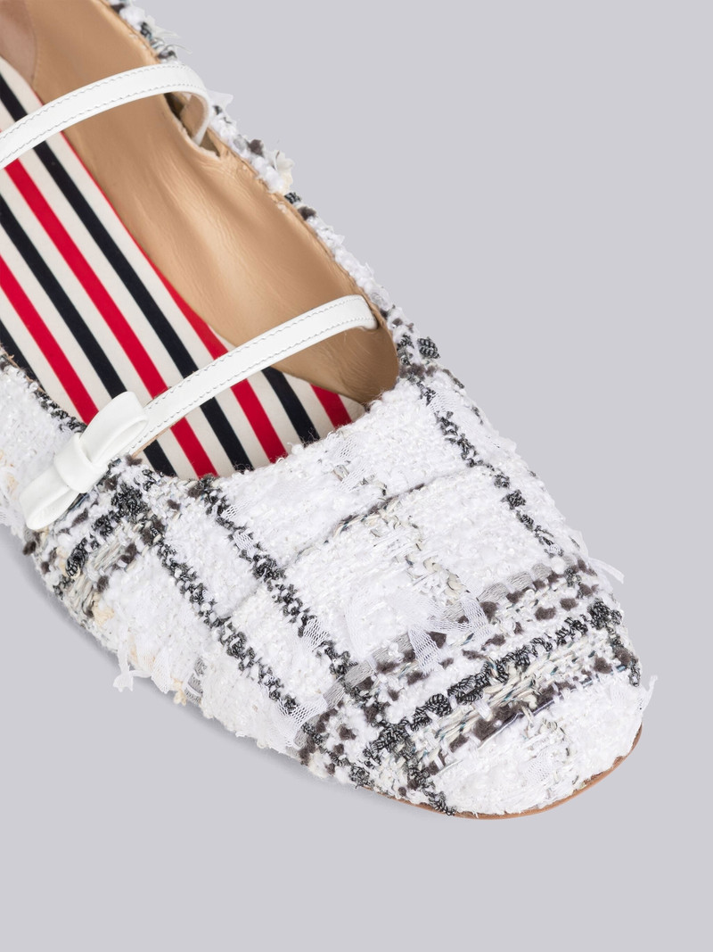 Thom Browne Plaid Ribbon Tweed Bow Strap Ballet Flat outlook