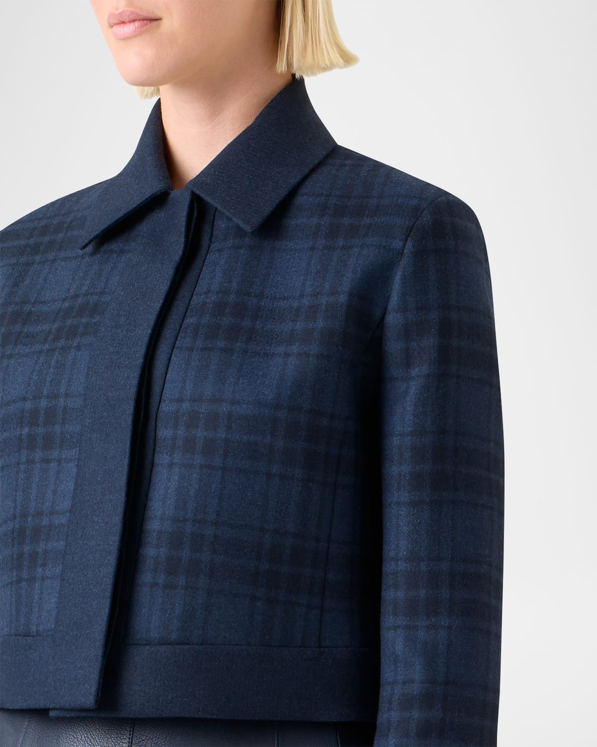 Lewitt Check Wool Double-Face Crop Jacket - 5
