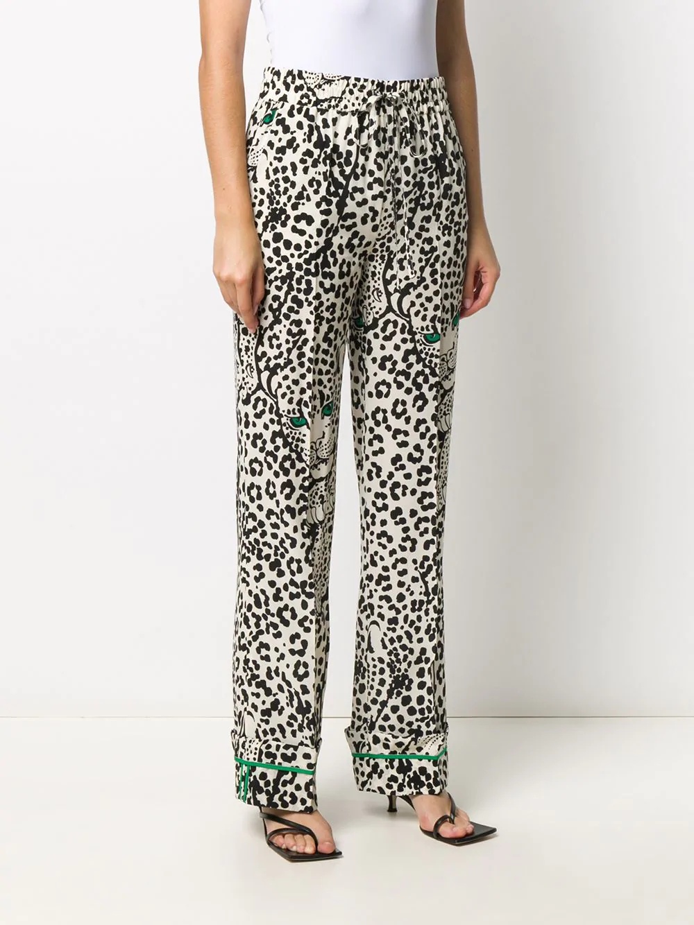 leopard-print straight-leg trousers - 3