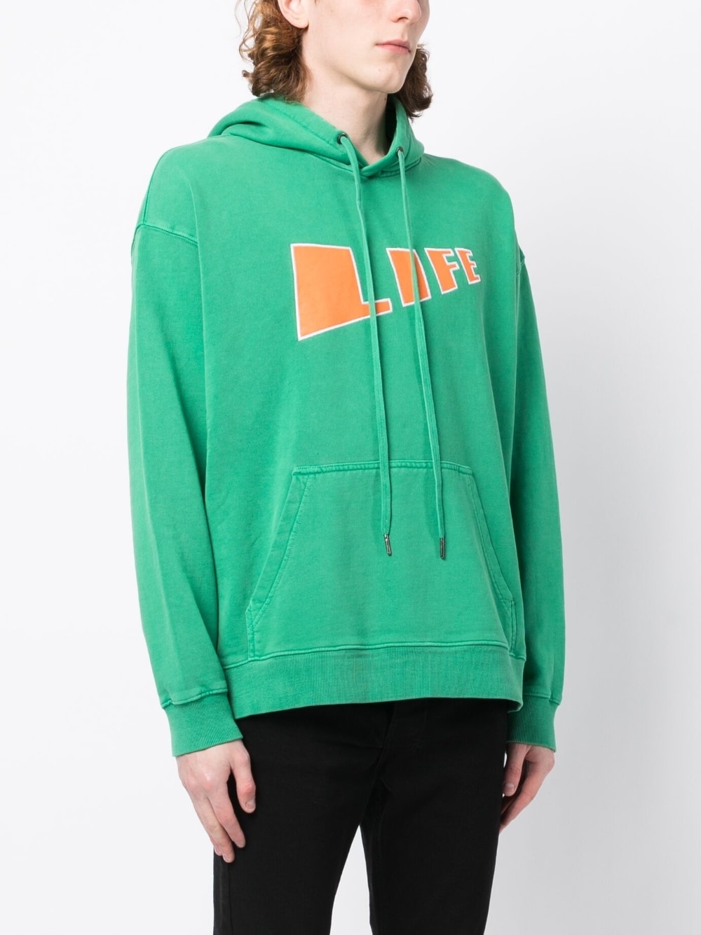 'Life' cotton drawstring hoodie - 3