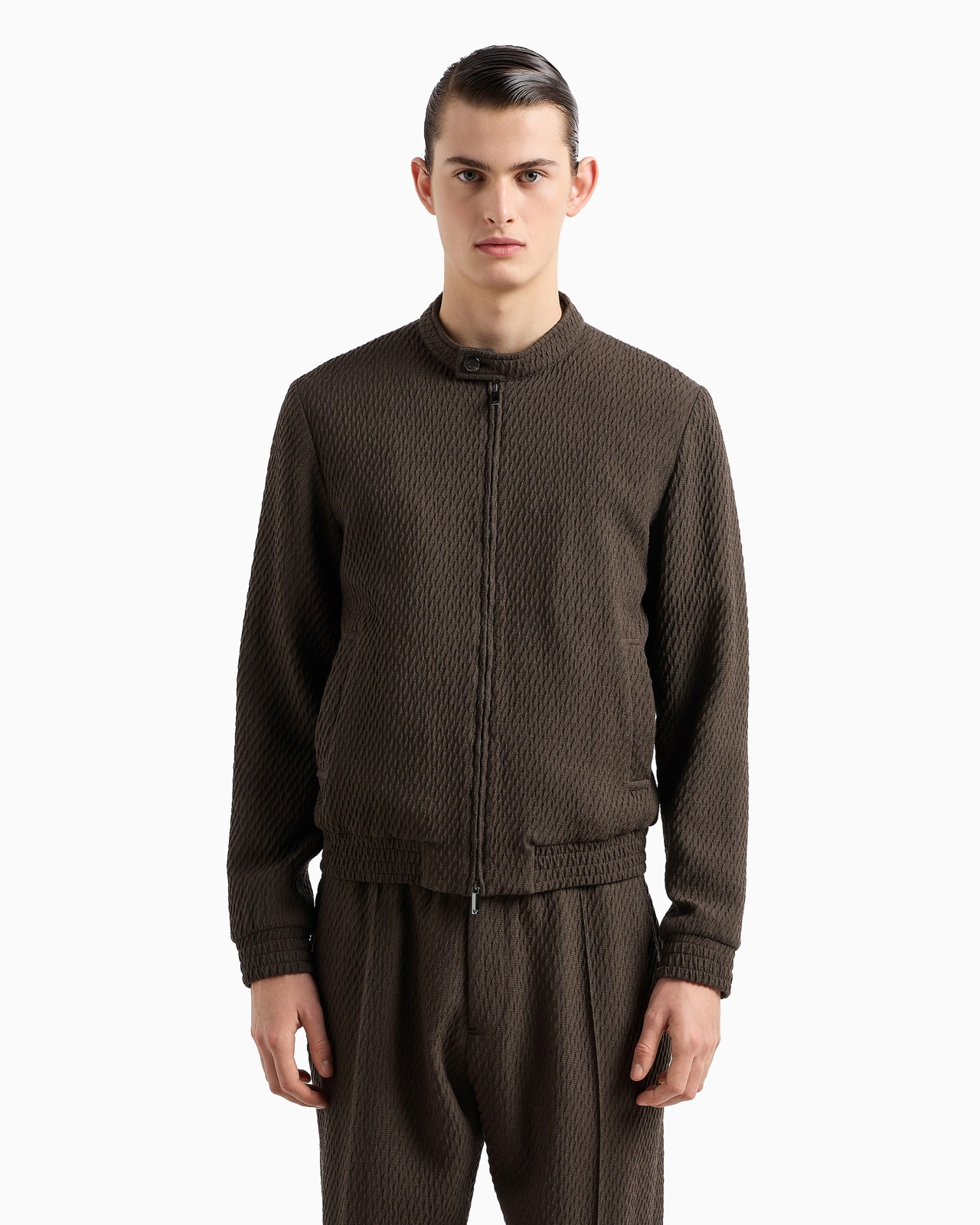 Blouson in 3D-effect virgin-wool stretch jersey knit - 2