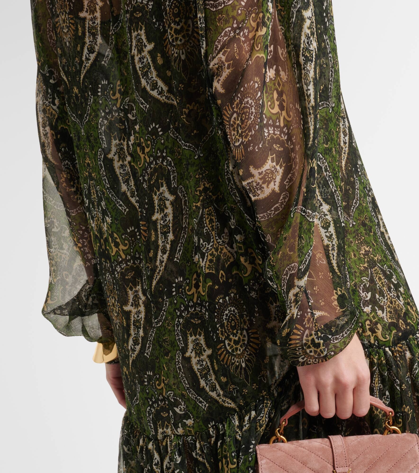 Paisley silk crépon maxi dress - 5