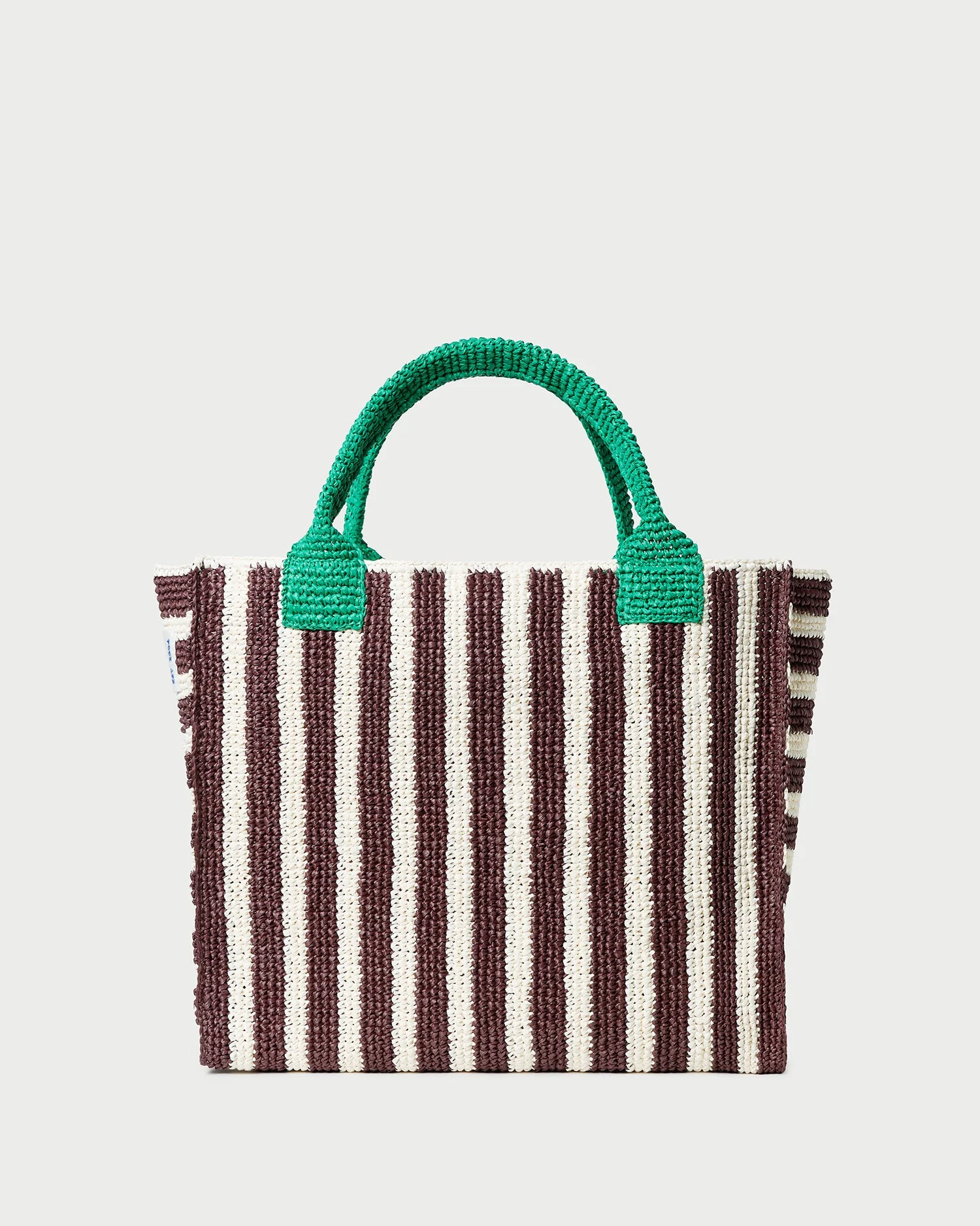 Sol Brown/White Crochet Beach Tote - 1