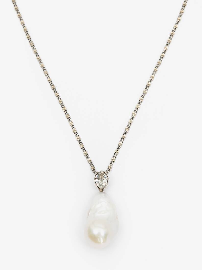 Pearl Necklace in Antique Silver - 2