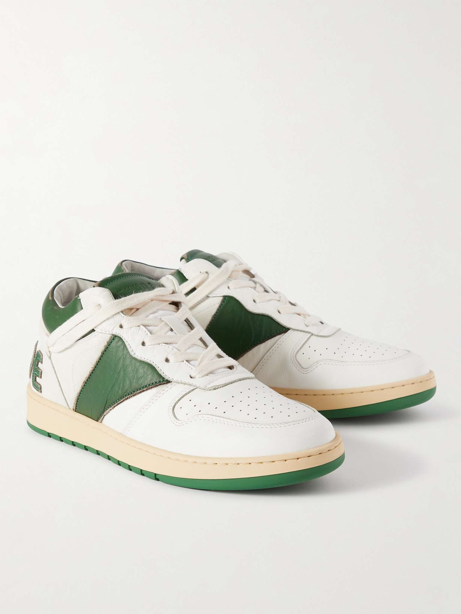 Rhecess Colour-Block Distressed Leather Sneakers - 4