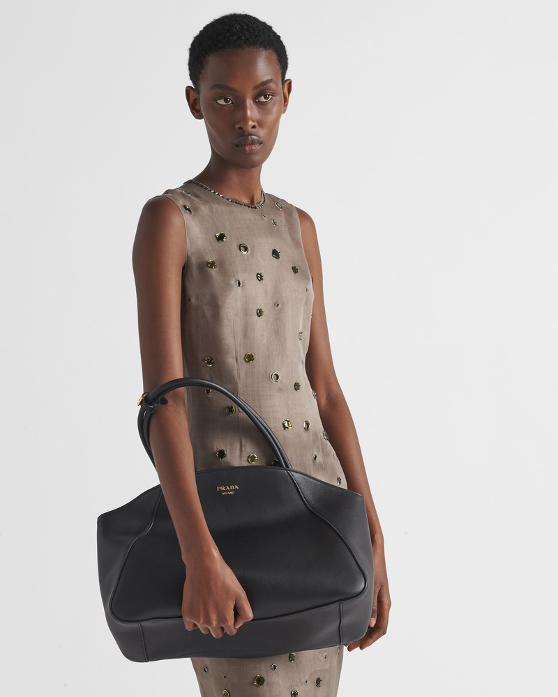 Prada Large leather tote bag outlook
