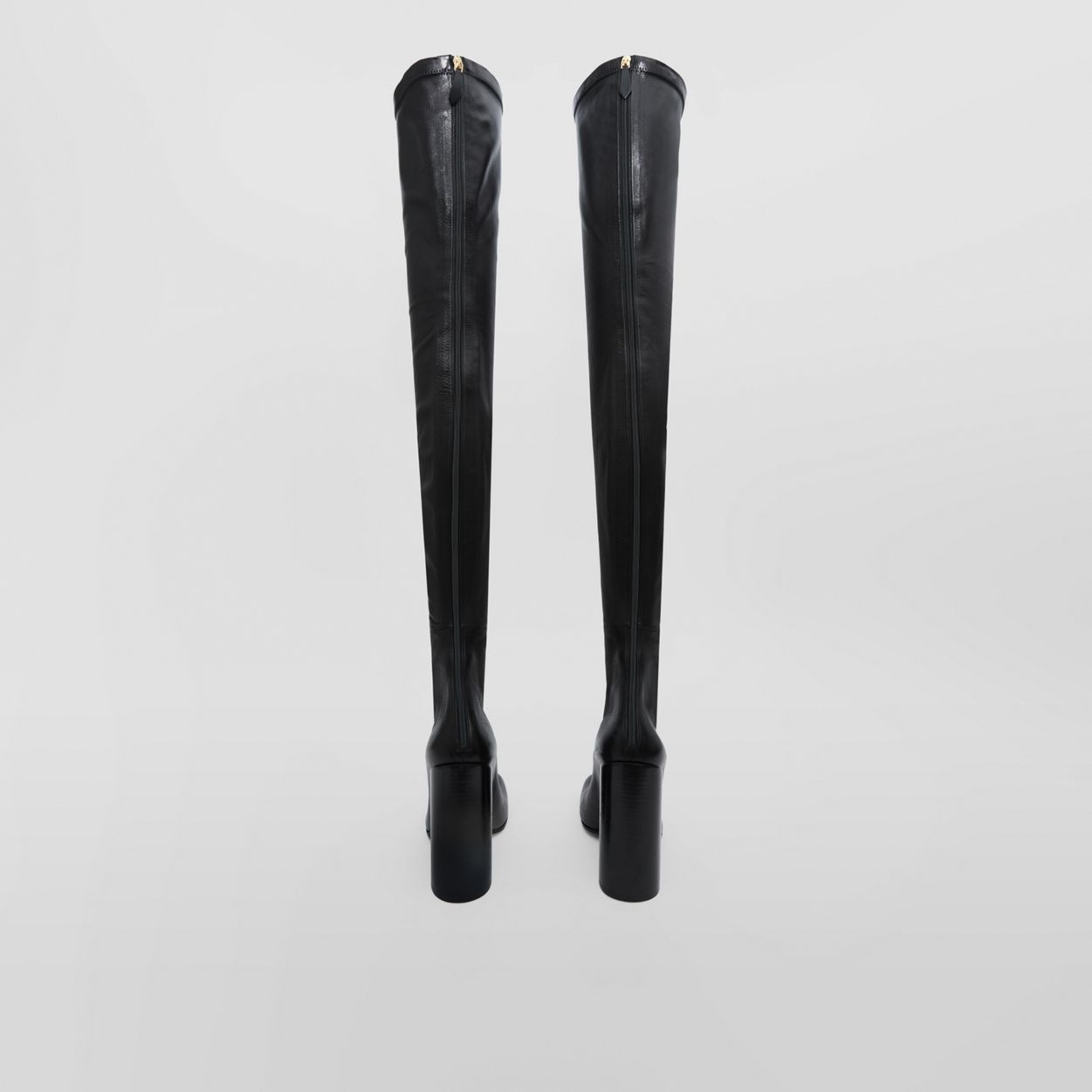 Leather Over-the-knee Sock Boots - 5