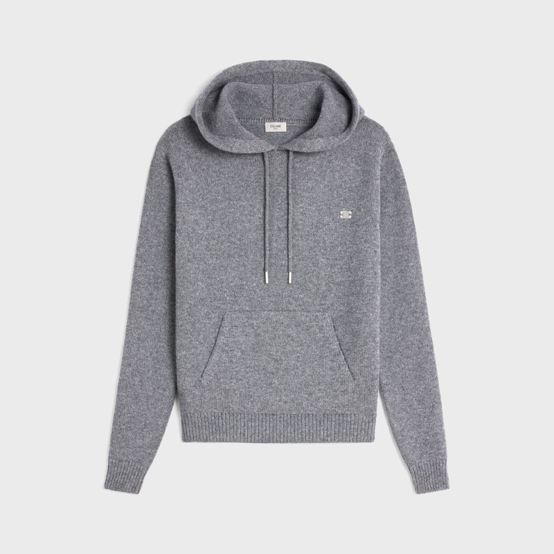 triomphe hooded sweater in cashmere wool 1