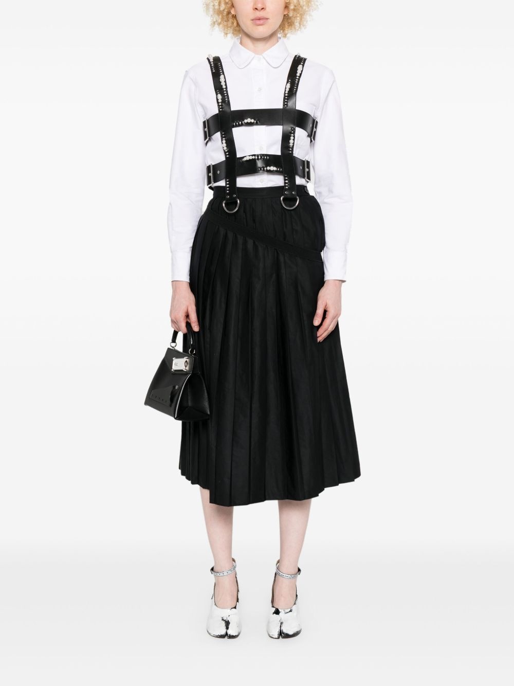 faux-leather harness vest - 2