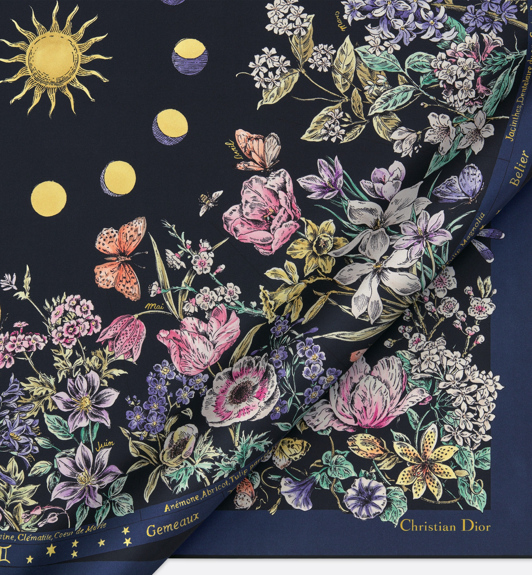Dior Astral Flowers 90 Square Scarf - 3