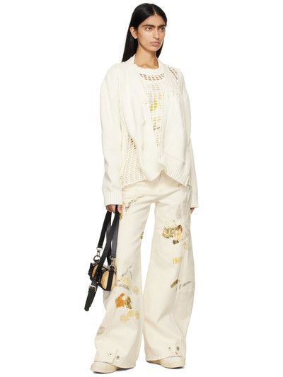 FENG CHEN WANG Off-White Paneled Cardigan outlook