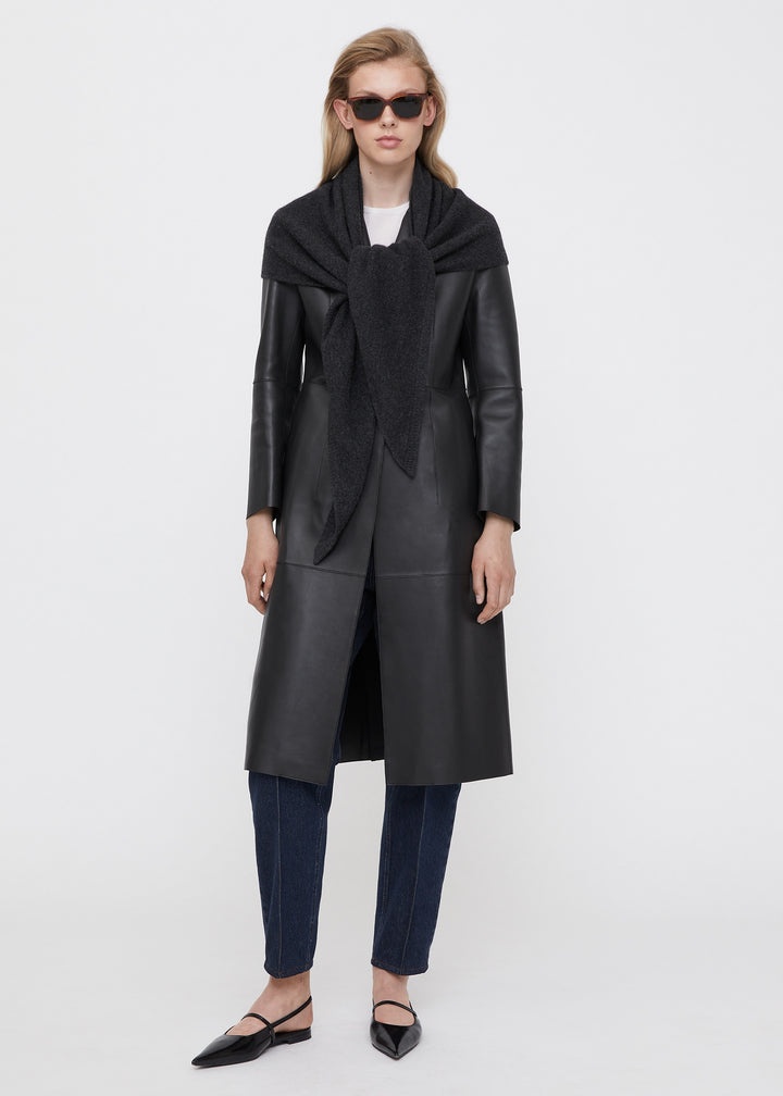Triangle cashmere scarf dark grey mélange - 3