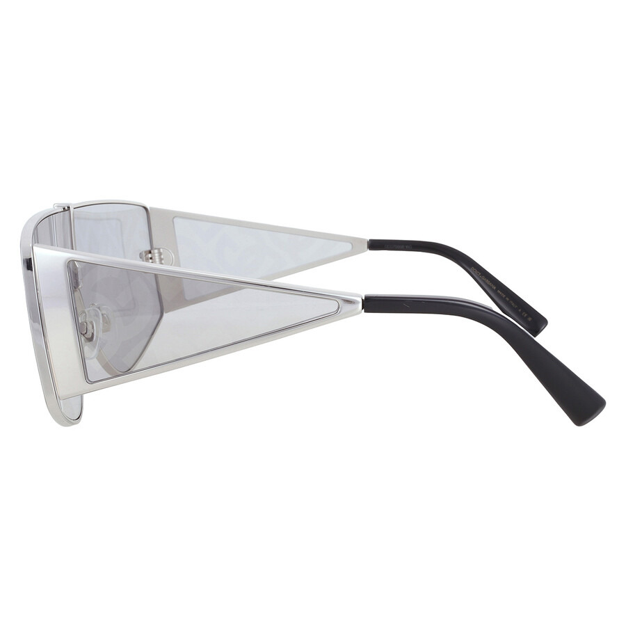 Dolce and Gabbana Silver Mirror Logo Shield Men's Sunglasses DG2305 05/AL 144 - 4