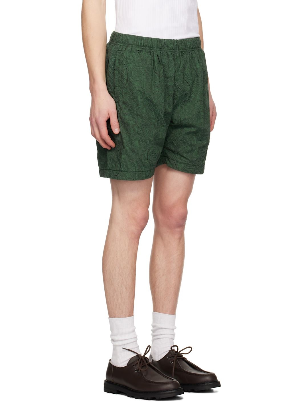 Green Morris Paisley Shorts - 2