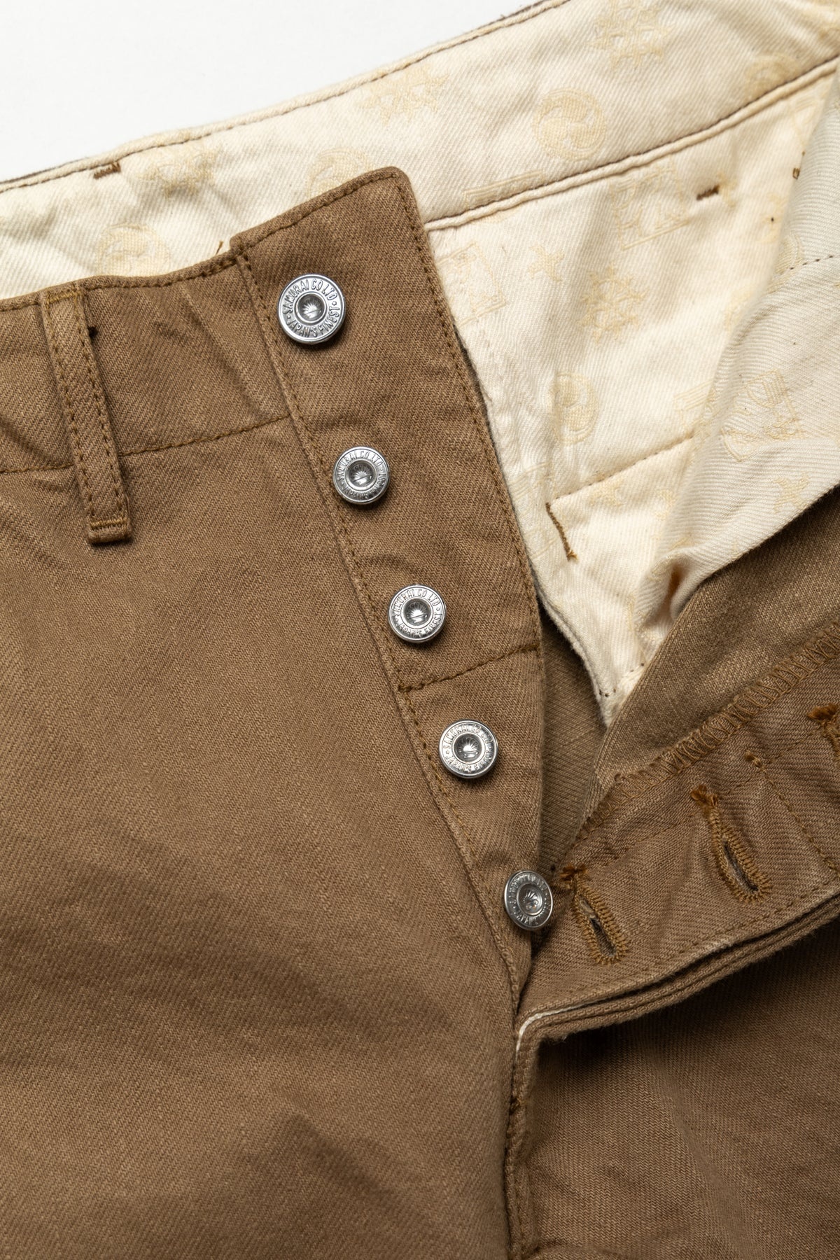 SJ48CP 15oz Khaki Chino Wide Straight Trousers - 12