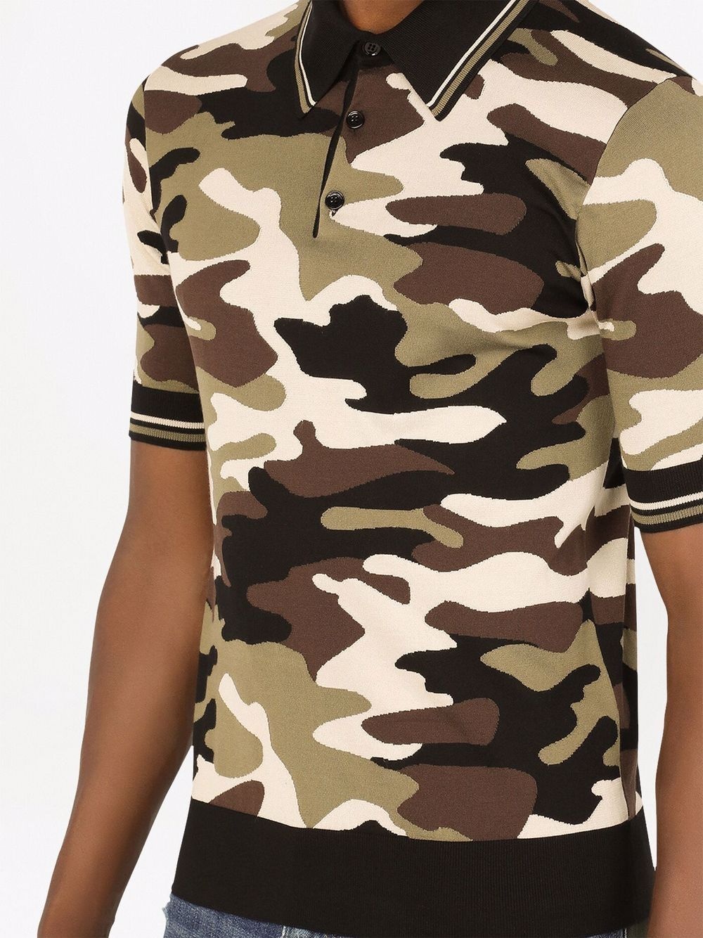 camouflage-pattern silk polo shirt - 5