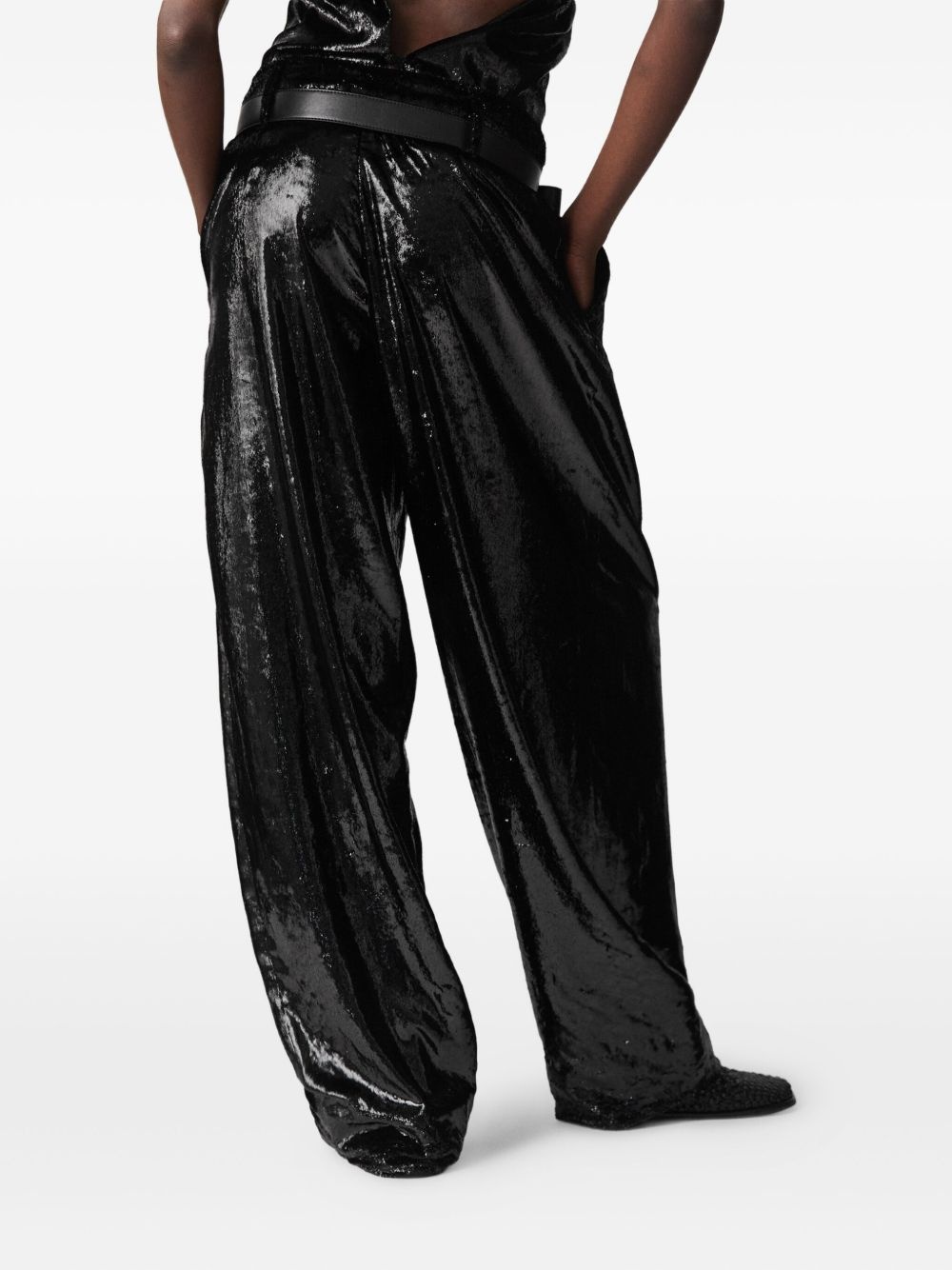high-shine trousers - 4