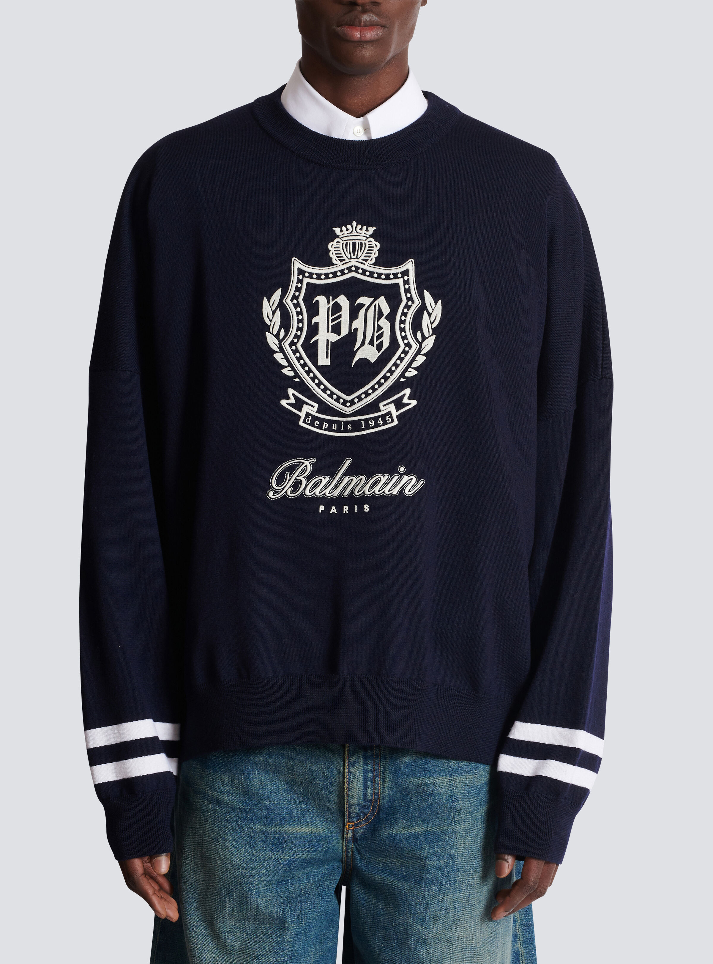 College Emblem knit jumper - 5