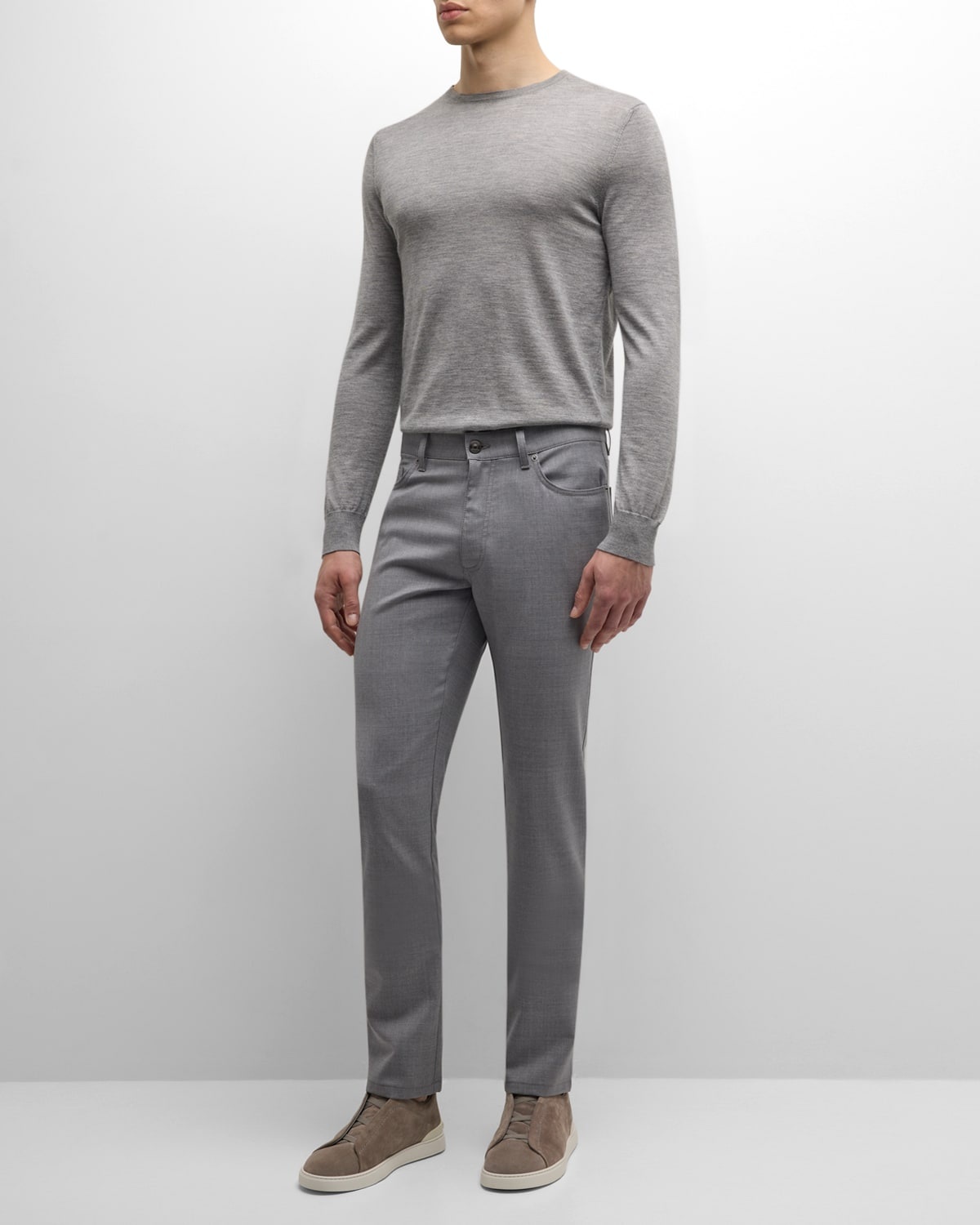 Men's Wool Straight-Leg 5-Pocket Pants - 2