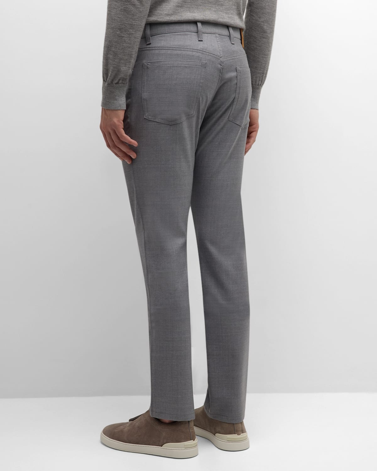 Men's Wool Straight-Leg 5-Pocket Pants - 2