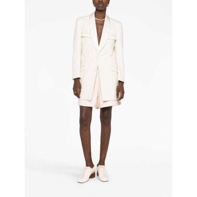 ジャケット Maison Margiela Single-breasted wool-silk blazer Maison Margiela single-breasted Wool Blazer | Black | FARFETCH