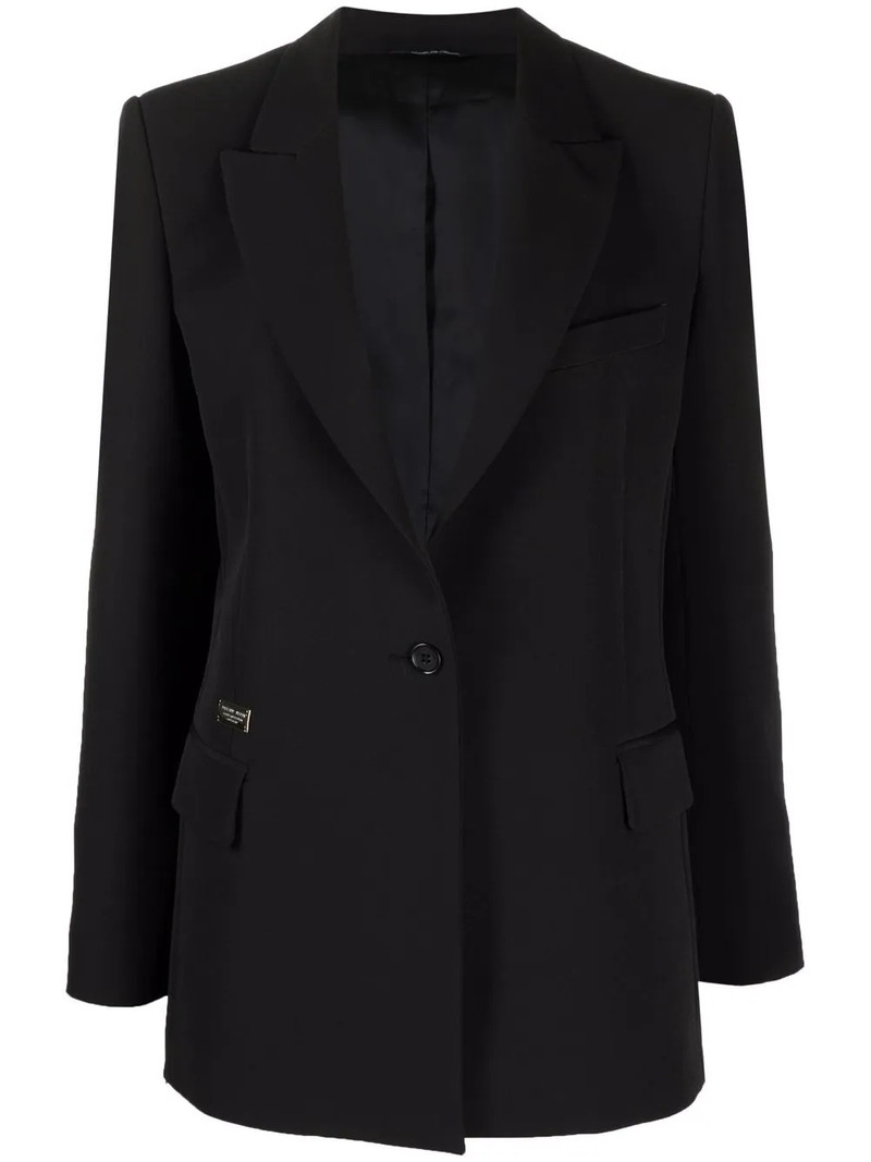 logo patch tailored blazer 1
