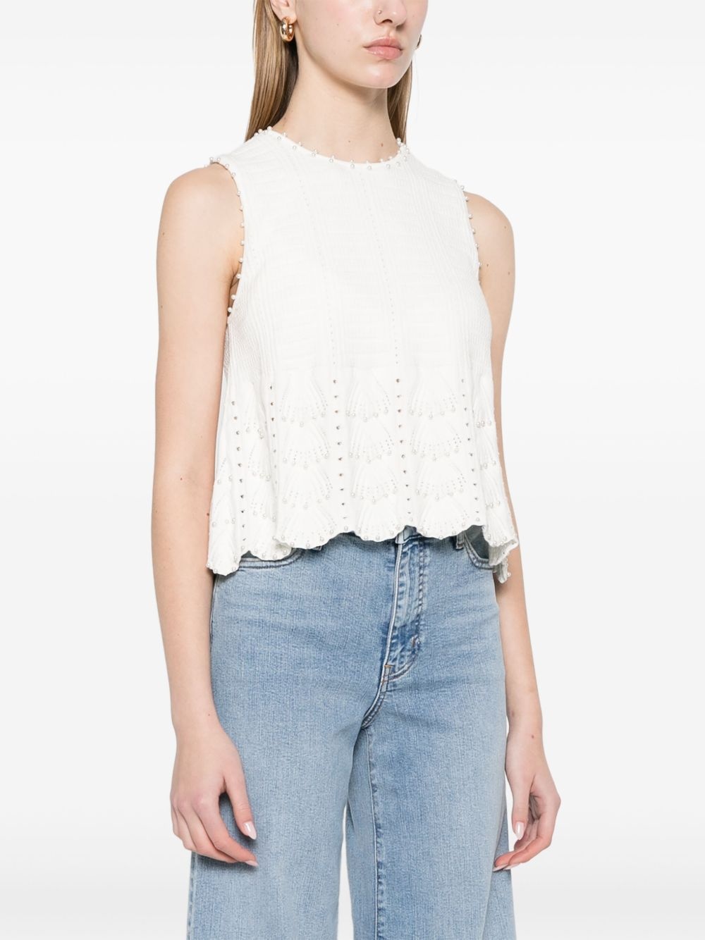 faux-pearl-detailed top - 3