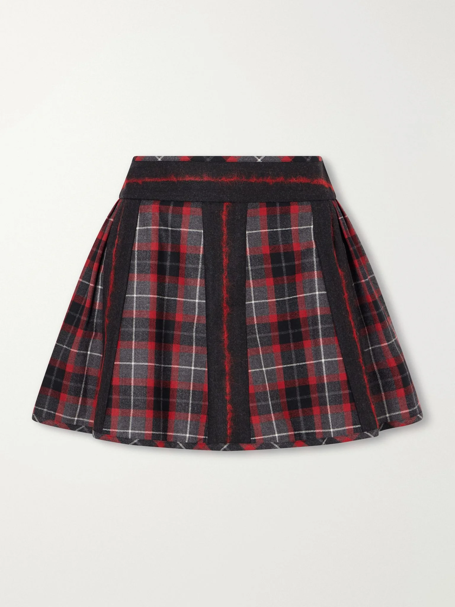 Mini Bell checked pleated mini skirt Black - 1