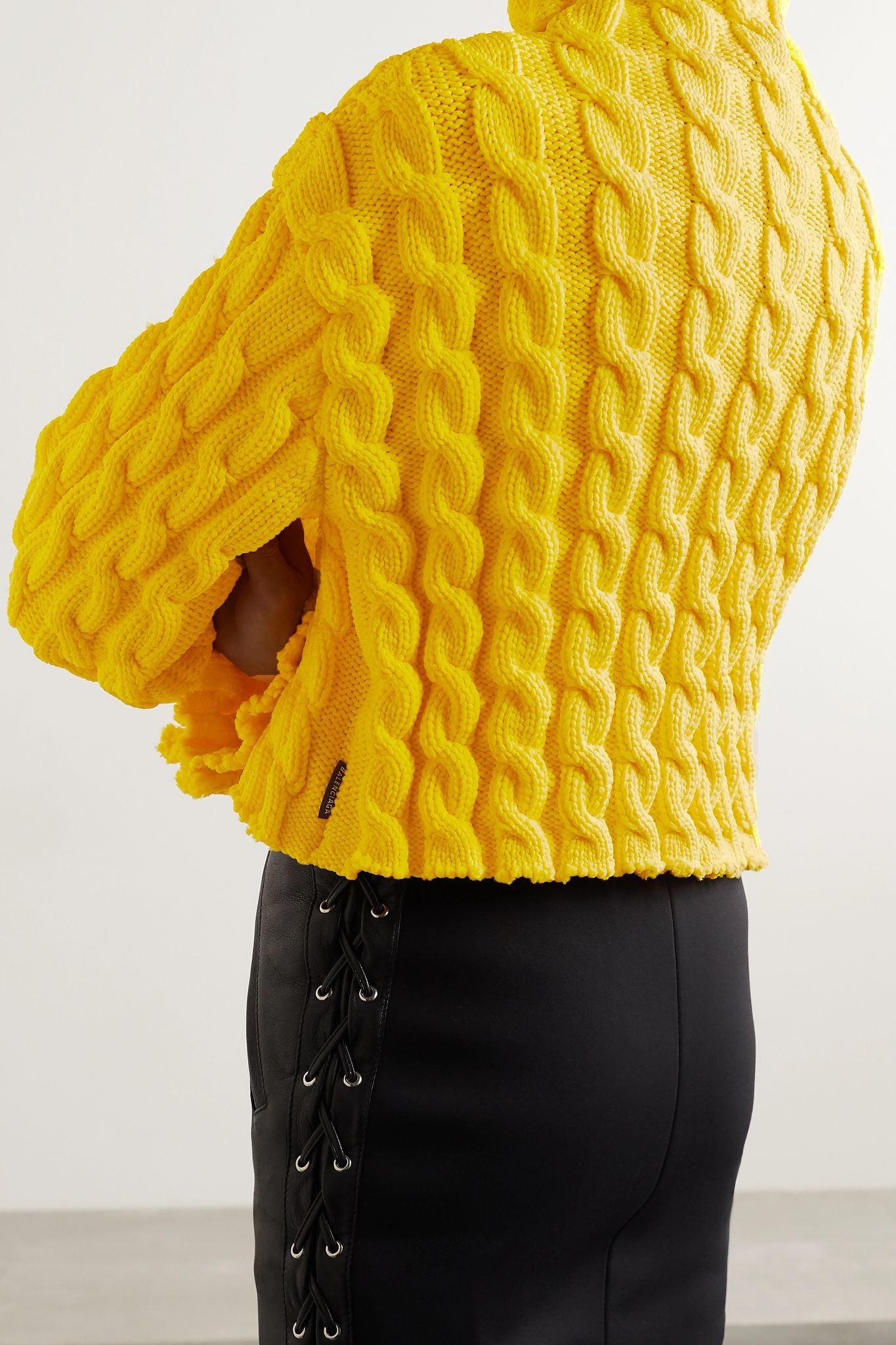 Cropped cable-knit turtleneck sweater - 3