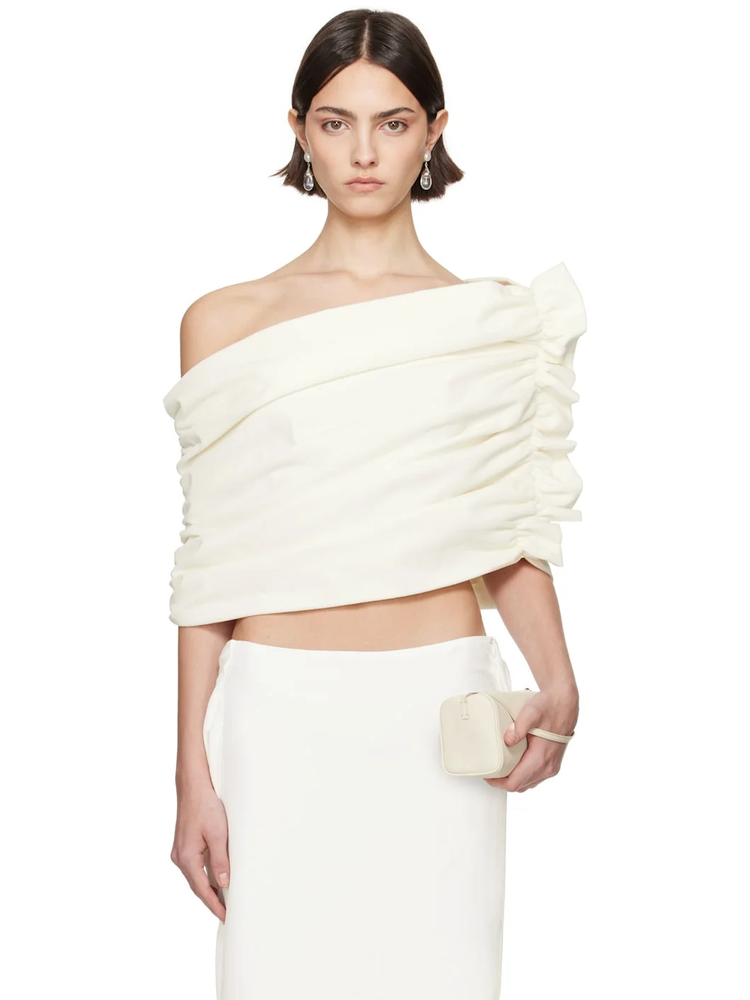SSENSE Exclusive Bridal Capsule Velvet Shawl Top - 1