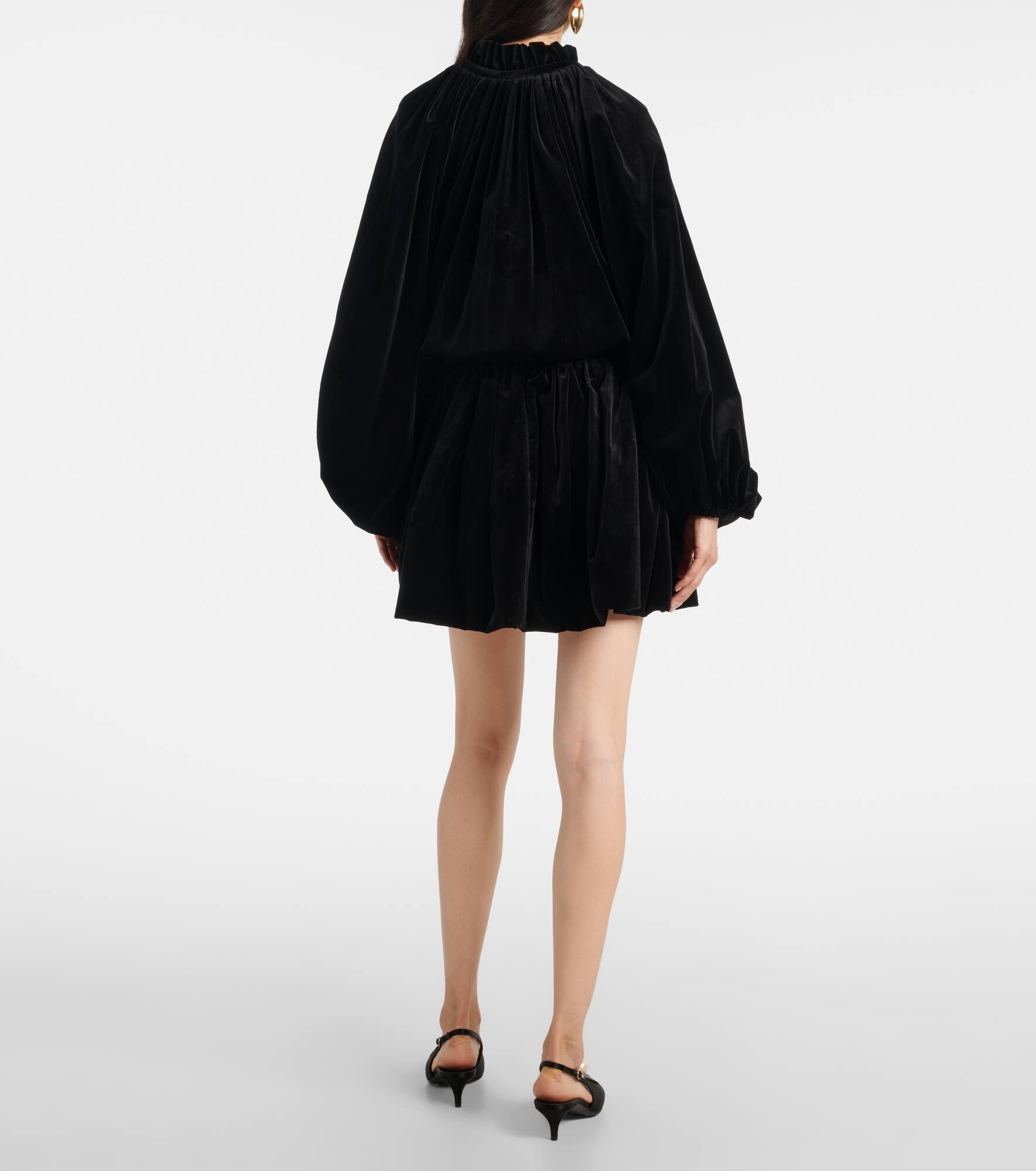 Cotton velvet miniskirt - 3