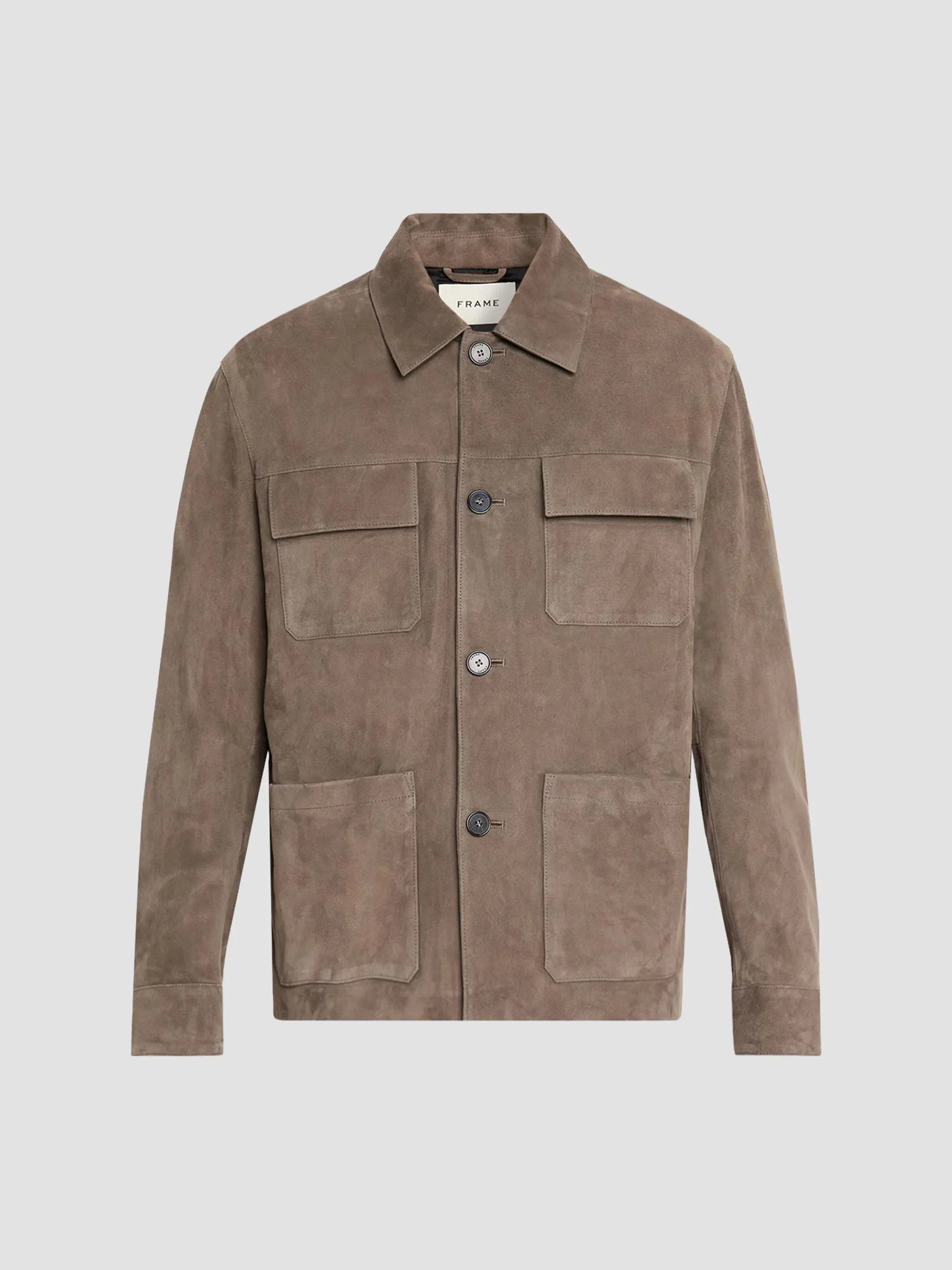 Men's Suede Chore Jacket - Light Taupe - 1