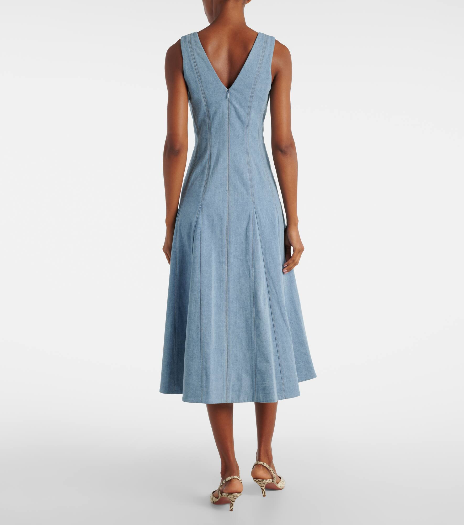 Lou pleated denim midi dress - 3
