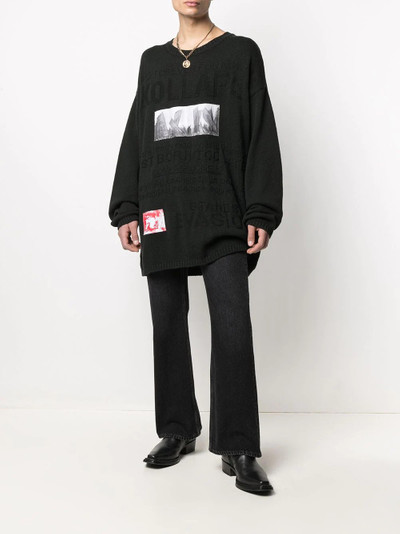 Raf Simons graphic-print knit jumper outlook