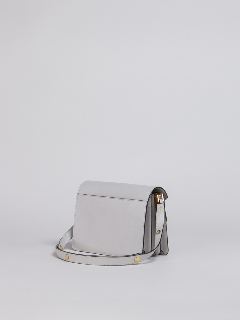 Marni TRUNK MEDIUM BAG IN GREY SAFFIANO LEATHER outlook