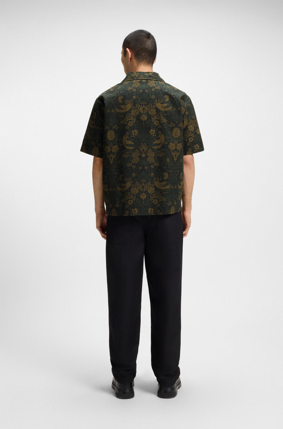 OVERSIZE-FIT SHIRT IN PRINTED COTTON POPLIN - 5