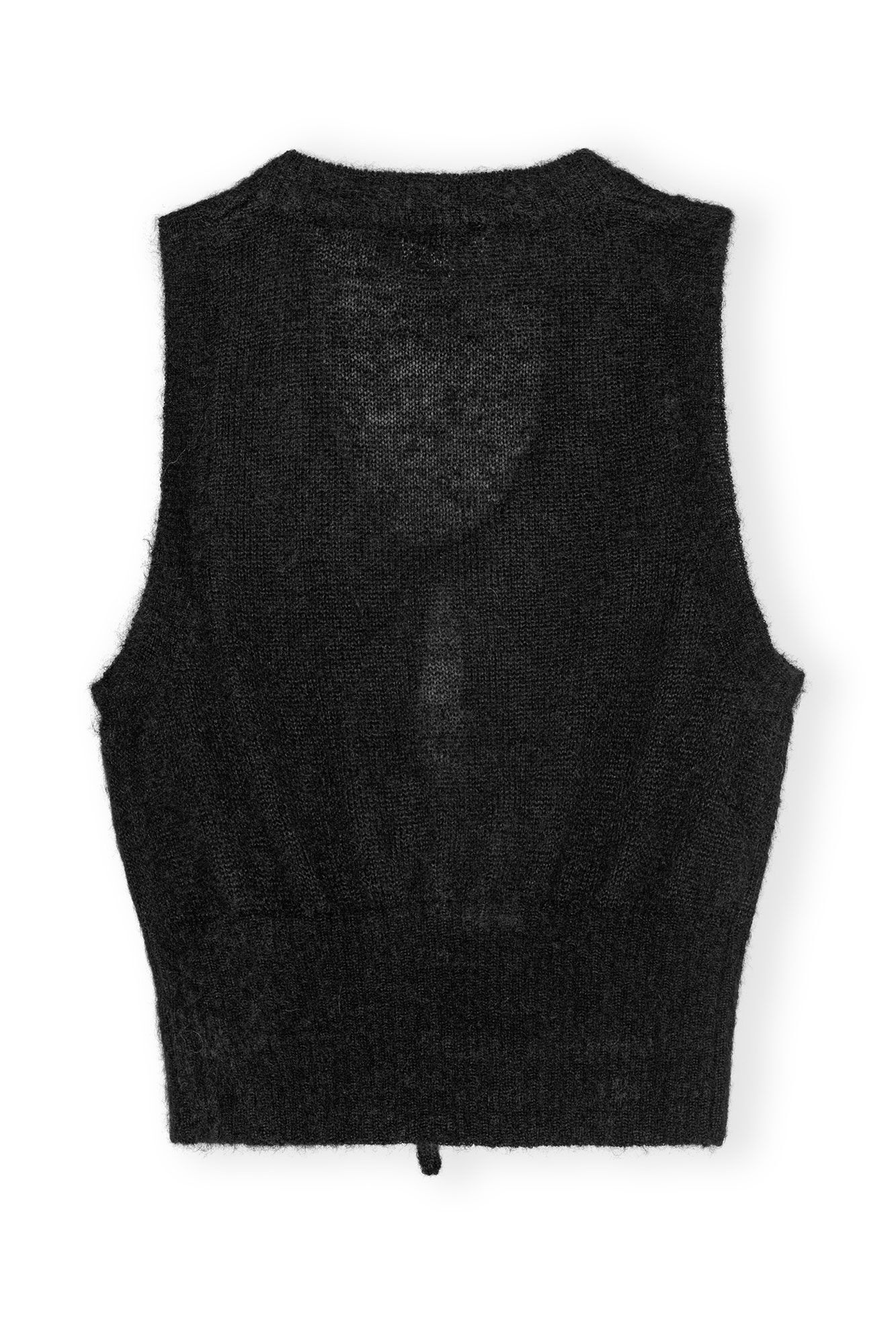 BLACK LIGHT MOHAIR TIE STRING VEST - 1